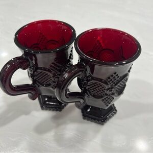 Avon Cape Code Ruby Red Glass Mugs/Cups